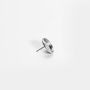 Supports de boucles d'oreilles ronds en acier inoxydable argenté pour bijoux DIY