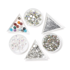 Weiße Kunststoff Sortierschalen Für Perlen Strass Nägel DIY Schmuckherstellung Aufbewahrung Sortierwerkzeug Dreieck Rund