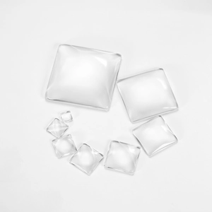 Clear square glass cabochons in 8 various sizes for DIY craft jewelry making
