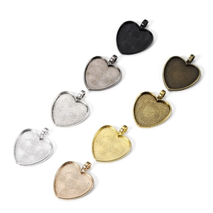Basi per Pendenti a Cuore in Lega Vintage Accessori Fai da Te per Creazione Gioielli Pendenti Artigianali per Collane Fatte a Mano