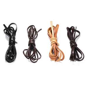 Flat genuine leather cords in four colors for DIY jewelry and manual crafts