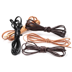 Genuine square cowhide leather cord set in black and brown colors for DIY jewelry making