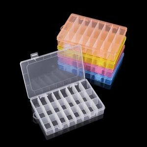 Transparent 24 Grid Plastic Storage Box Adjustable Jewelry Bead Storage Case Removable Multi Compartment Organizer Box For Small Parts Home Storage