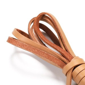 2-meter pack of square genuine cowhide leather cord in light brown for DIY jewelry making