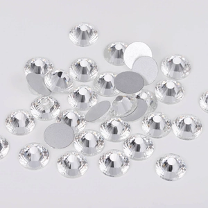 Witte Flatback Glas Strasssteentjes Zilver Gecoat Rond Gesneden Kristal Losse Edelstenen Voor Nail Art DIY Ambacht Kleding Schoenen Decoratie