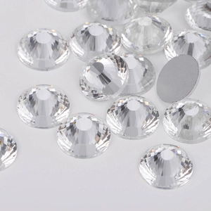 Witte platte glas-strass-steentjes voor doe-het-zelf en nagelkunst met zilveren coating