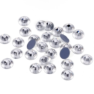 Estrás de Vidrio de Fondo Plano Cuentas de Cristal Redondas Facetadas Para DIY Arte de Uñas Ropa Joyería Decoración