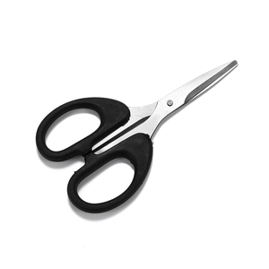 Professional 12cm stainless steel utility scissors with ergonomic black matte handles