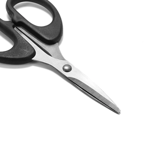 12cm stainless steel multipurpose scissors with anti-slip black plastic handle