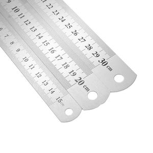 Three-piece stainless steel ruler set with 15cm 20cm 30cm double-sided metric scales