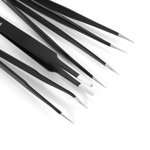 Professional anti-static stainless steel precision tweezers set for jewelry and DIY