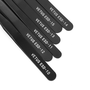 Precision anti-static stainless steel tweezers set ESD-10 to ESD-15 for DIY jewelry making