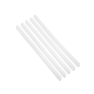Five pack of white translucent 7mm hot melt glue sticks for DIY crafts and repairs