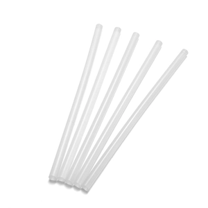 Set of six 7mm x 180mm white translucent hot melt glue sticks for DIY craft guns