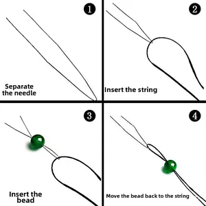 DIY jewelry beading needles set for bracelets and necklaces with threading instructions