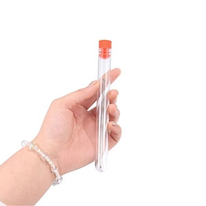 Big eye beaded needles in a transparent storage tube for DIY jewelry making
