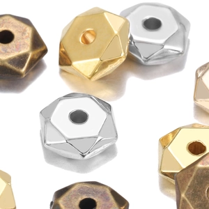7mm geometric faceted CCB spacer beads in gold silver and bronze for DIY jewelry making