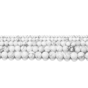 Perle in howlite bianca naturale per gioielli fai da te in varie dimensioni da 4mm a 12mm