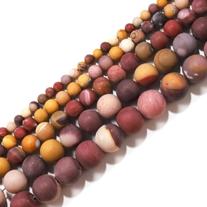 Matte mookaite stone beads for DIY jewelry making in various natural earth tones