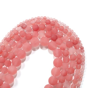 Matte pinke Wassermelonenrote lose Perlen in verschiedenen Größen für DIY-Schmuck