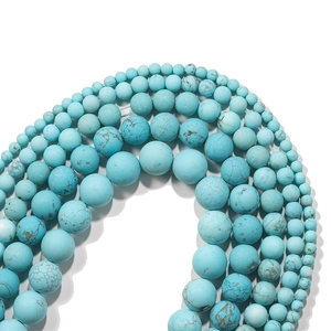 Matte blauwe turquoise kralen in verschillende maten voor sieraden natuurlijke textuur