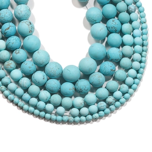 Natuurlijke Matte Turkoois Ronde Losse Kralen Voor DIY Sieraden Maken Armband Ketting Blauwe Steen Ronde Kralen Accessoires