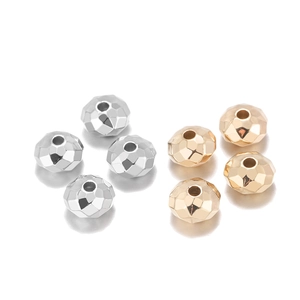 8mm faceted CCB spacer beads in gold and silver finish for DIY jewelry making