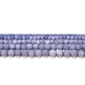 Perline tonde in acquamarina opaca lavanda in 5 dimensioni per gioielli fai-da-te