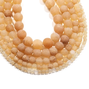 Perles de thé pastèque jaunes mates naturelles de tailles variées pour bijoux DIY