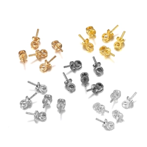 Copper Artificial Pearl Pendant Peg Bails DIY Jewelry Making Findings Screw Eye Pins Cup Pendant Connectors Jewelry Accessories