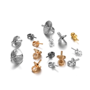 Multiple sizes of copper pearl pendant bails in gold, silver, and rose gold finishes