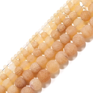 Perles en pierre de soleil orange dépolie de différentes tailles pour bijoux DIY