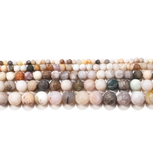 Matte natural bamboo leaf agate beads in various sizes for DIY jewelry bracelets