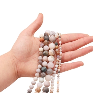Natural matte bamboo leaf agate beads in various sizes 4-10mm for DIY jewelry making