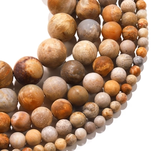 Perles mates en pierre de chrysanthème naturelle de tailles variées pour bijoux DIY