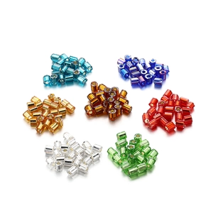 Mix of 2mm colorful glass bugle beads for DIY jewelry and garment decoration accessories