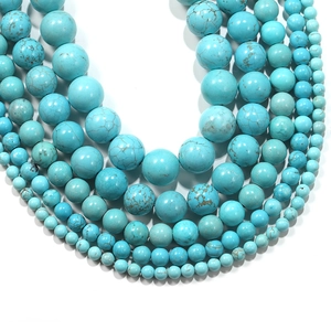 Perle rotonde di turchese naturale per bracciali DIY in varie dimensioni e venature