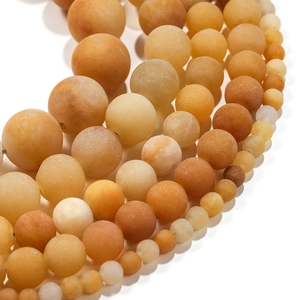 Perles rondes en topaze jaune givrée de tailles variées pour la création de bijoux DIY