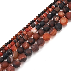 Perles rondes en agate naturelle dépolie pour création de bijoux DIY en plusieurs tailles