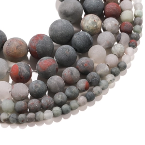 Perles rondes en pierre de sang d'Afrique mate de plusieurs tailles pour bijoux DIY