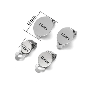 Convertitori per orecchini a clip in acciaio inossidabile argento da 8 mm a 14 mm