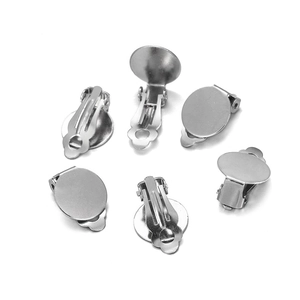 Set di 6 clip per orecchini in acciaio inossidabile argento 8-14mm per creazione fai da te