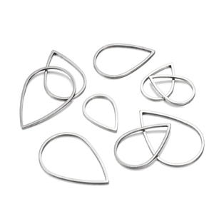 Pendentifs gouttes en acier inoxydable de tailles variées pour création de bijoux