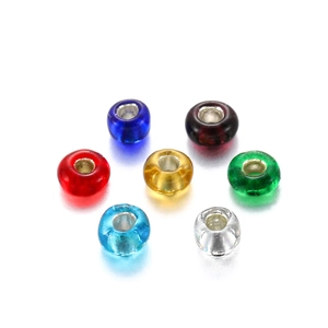 Σετ γυάλινες χάντρες DIY 2,5mm σε επτά χρώματα με ανθεκτικούς ασημένιους μεταλλικούς πυρήνες