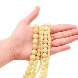 Matte Zitronenjade-Rundperlen in 4 bis 12 mm für DIY Schmuckherstellung