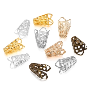 Calottes de perles en métal évidées dorées, argentées et bronze pour bijoux DIY