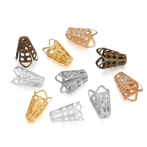 Calottes de perles fleurs évidées en or, argent et bronze pour création bijoux DIY