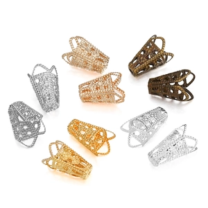 Calottes de Perles en Filigrane Creux Fleur Métal Conique Embouts de Gland Pour Création de Bijoux DIY Bronze Or Argent
