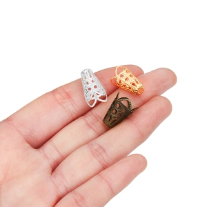 Calottes à fleurs creuses pour bijoux DIY en or, argent et bronze pour pendentifs