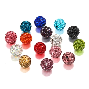 Perline Shamballa 10mm in argilla con strass scintillanti per creazioni di gioielli DIY